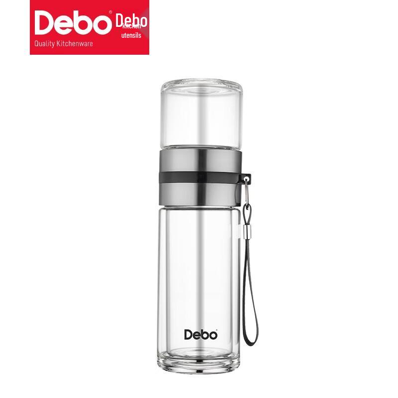 Стеклянная чайная бутылка Debo с двойными стенками и ситечком