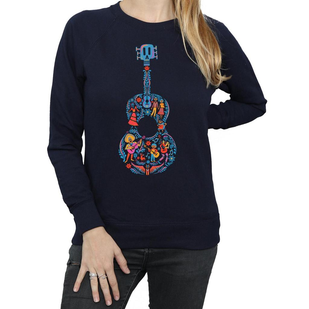 Disney Womens/Ladies Coco Guitar Pattern Sweatshirt