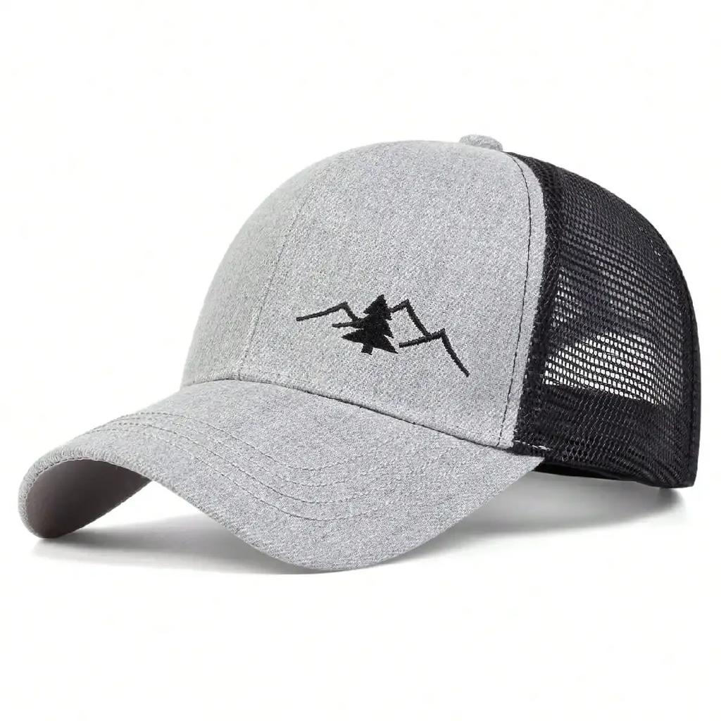 Mesh Ventilated Permeable Air Summer Cap Baseball Stitching Embroidered Mountain Fashionable Trendy Caps Adjustable Hip Hop Urban Street Style Trendy