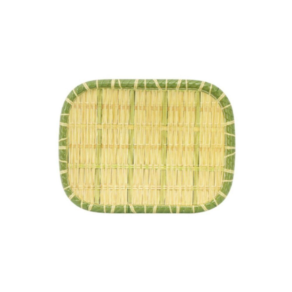 Creative Imitation Bamboo Weaving Hot Pot Vegetable Plate Melamine Multiple Styles Barbecue Plate Green Serving Plate Restaurant