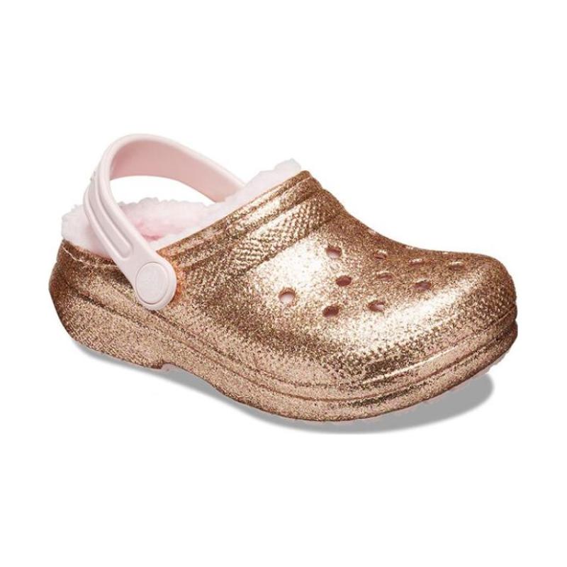 Crocs Удобные и повседневные нескользящие легкие детские сандалии золотой пудры детская модель