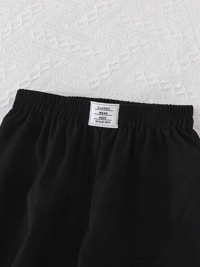 Костюм для девочек 2-8 лет, модная спортивная одежда для девочек, жилет с буквами + черные спортивные штаны, 2 шт.