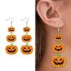 Layered Skull Bat Earrings Lightweight Acrylic Halloween Ear Pendant Jewelry For Women Spooky Costume Accessories