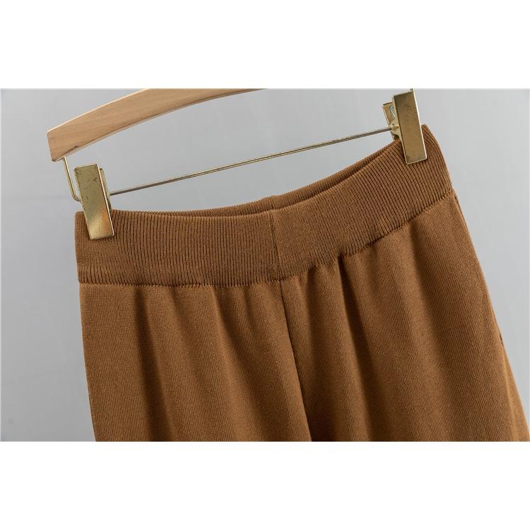 Autumn and Winter Women's Sweater Suit Sports and Leisure Fashion Loose Big Size Sweater Top Wide Leg Pants Two-piece Set