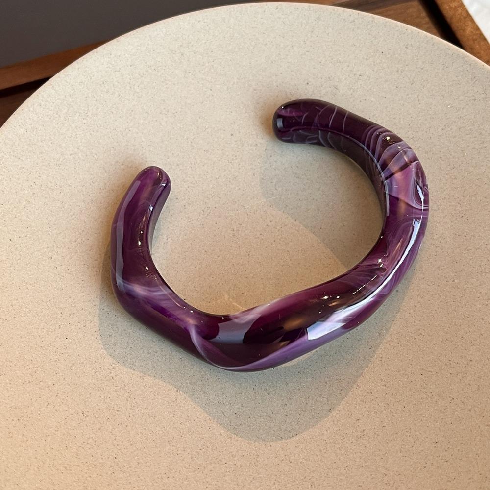 Браслеты с неровными манжетами Акриловый текстурный браслет Простой геометрический открытый браслет Женские украшения