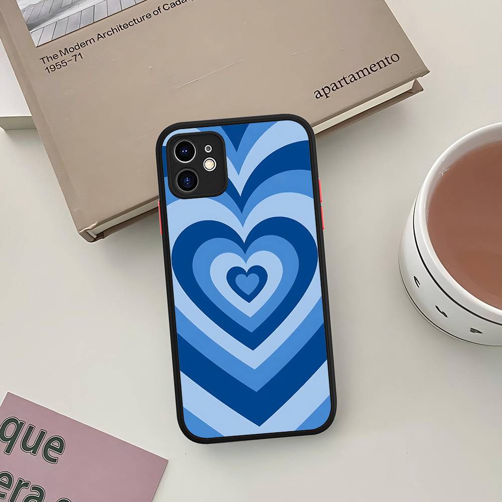 Милый Силиконовый Чехол Сердце Любви Для IPhone 16 15 14 13 12 11 Pro Max Plus X XS MAX Ударопрочный Матовый Чехол