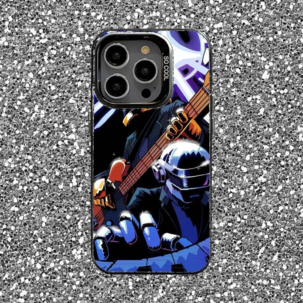 Чехол для телефона Daft Punk для iPhone 16,15,14,13,12,11, Pro, XS, Max, Plus, Mini, SE Черный Конфетный Матовый Ударопрочный Чехол