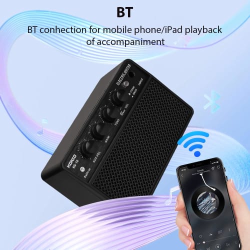 KOKKO 10W Mini Guitar Amplifier, Compact Electric Guitar Amplifier with Mini Portable Guitar Practice Speaker for Everyday Practice and Street Perform