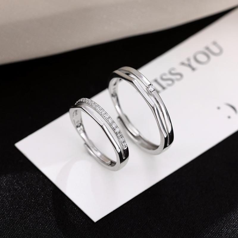 Banyan Tree S925 Silver Mobius Couple Rings: Simple Geometric Design for Men & Women - Perfect Valentine's Day Gift