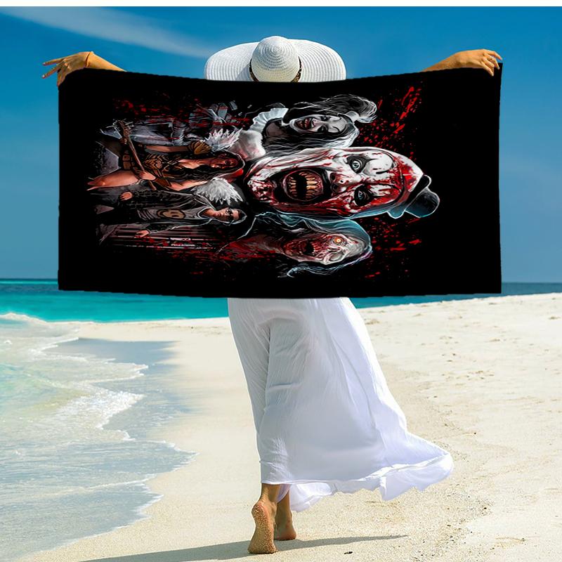 Ultra-Soft Beach Towel with Halloween horror Theme,Ideal for Pool - Camping, Diving - Perfect Travel Essential, Vibrant Beach Towel.