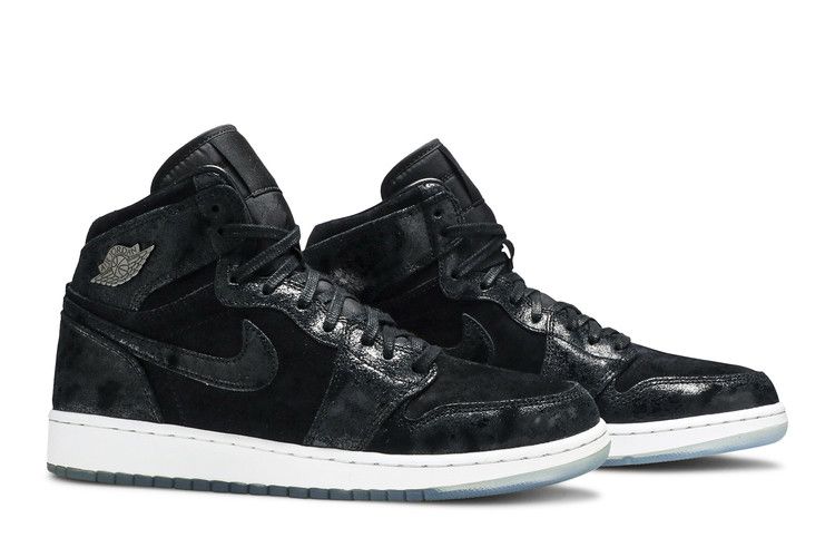Kids' Sneakers Jordan 1 Retro High Heiress Black Suede (GS) Black/Black-White-Gym Red