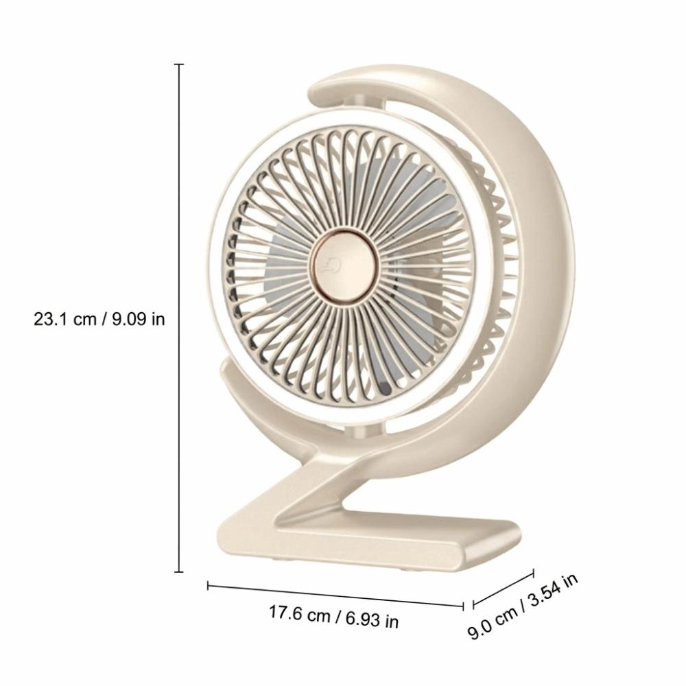 Crescent Shape Personal Air Circulator LED Light Table Cooling Fan Portable Fan  Home Office