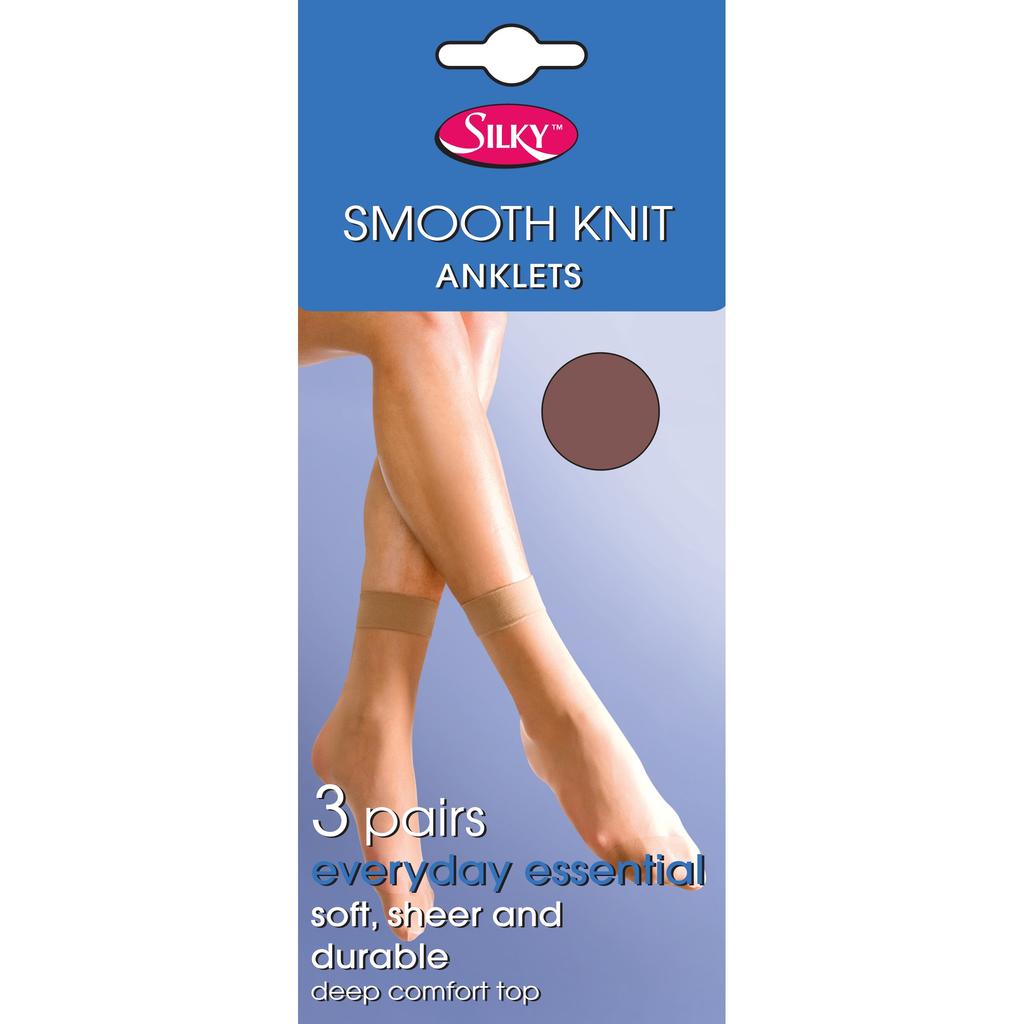Silky Womens/Ladies Smooth Knit Ankle High (3 Pairs)
