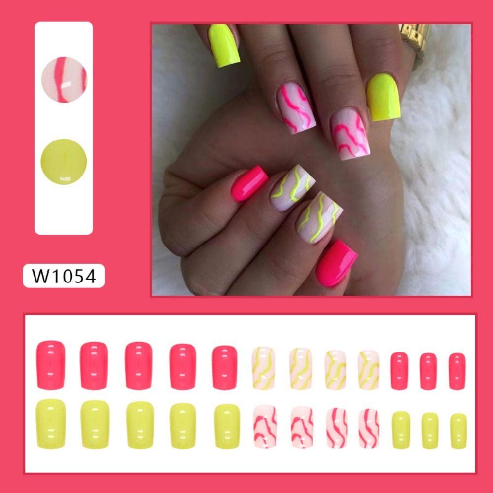 Французские накладные ниалы, длинный квадратный пресс на ногтях, модные типсы для ногтей своими руками