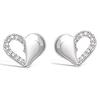[N6877] - Silver 'Love' Silver Earrings (rhodium-plated) - 11x11 Mm