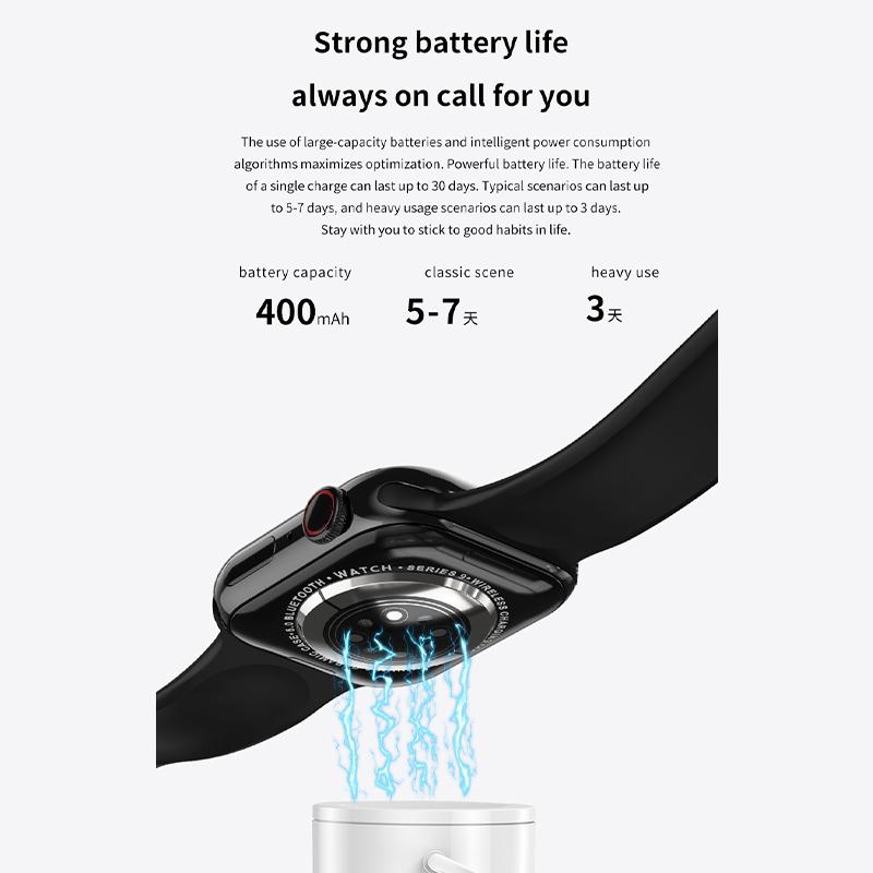 Watch 9 Смарт-часы для мужчин Температура тела BT Вызов NFC Всегда на дисплее Фитнес Женская серия Смарт-часы