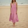 Women's Fashionable And Casual Solid-color Cotton And Linen Dress
