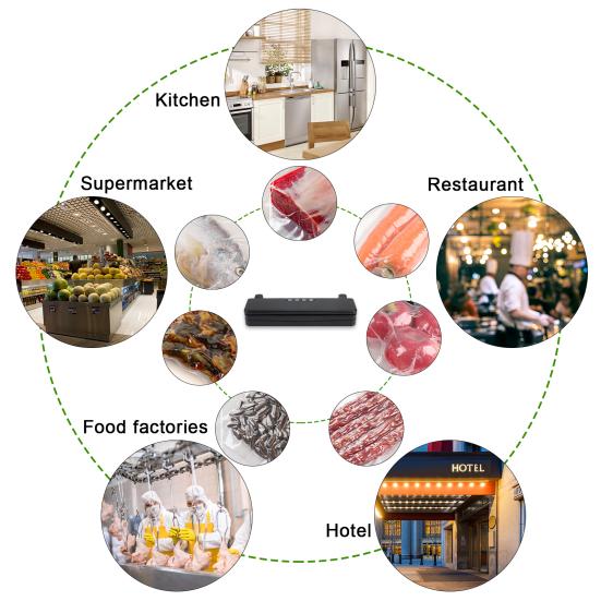 Компактный автоматический вакуумный упаковщик с режимами для сухих и влажных продуктов, машина для запайки и упаковки, консервация продуктов