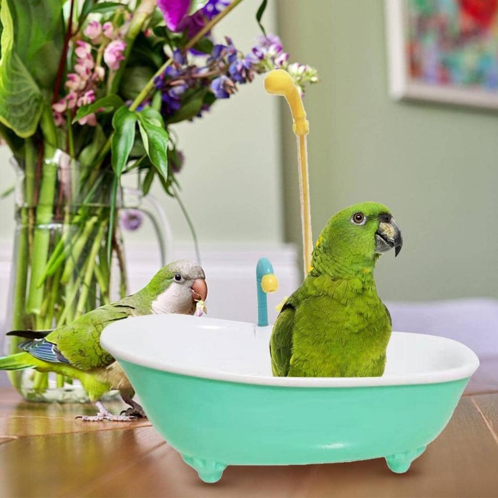 Electric Bird Shower Tub Easy to Clean Circulating Bird Bath Parrot Bath Tub Quiet Pump Pet Accessory Large Capacity for Budgies