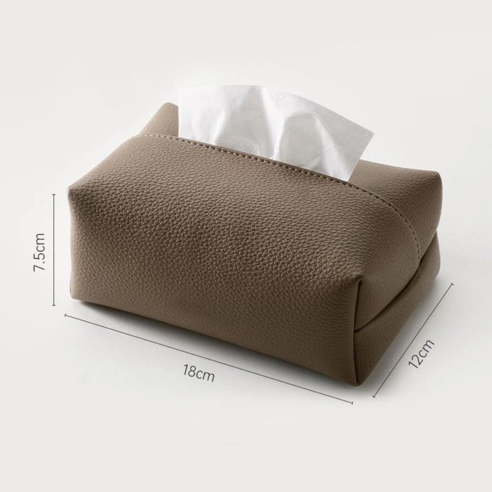 Artificial Leather Tissue Box Desktop Decoration Napkin Holder Tissue Storage Box Living Room