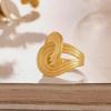 Кольцо с витой полосой в европейском и американском стиле, позолоченное 18-каратным золотом, ретро-дизайн, ювелирные изделия из титановой стали