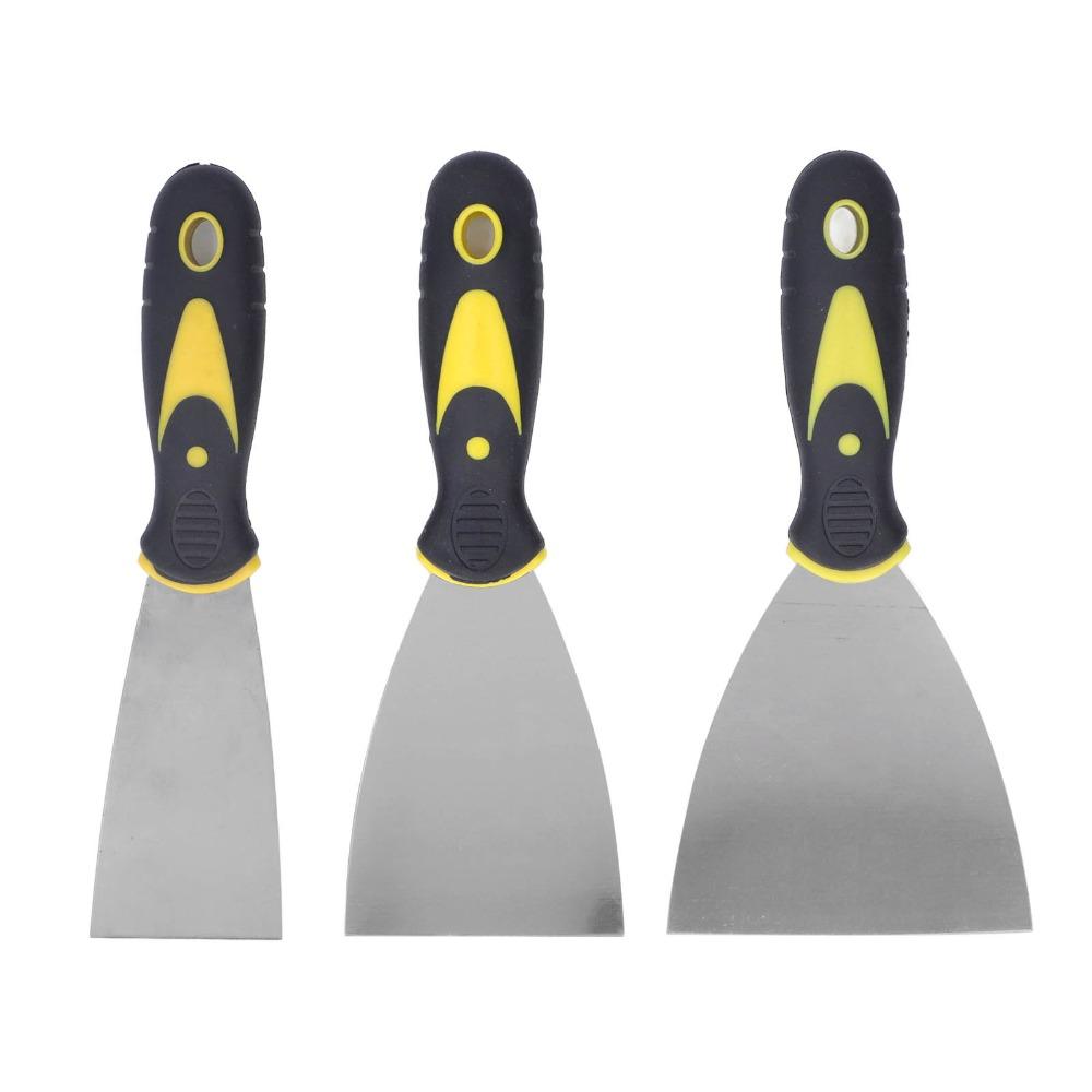 3PCS Wallpaper Scraper Putty Knife Set Stainless Steel Spackle Knife for Patching and Painting