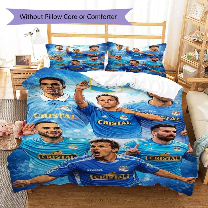 Sporting Cristal Football Players Group Portrait Print 3‑Pieces Duvet Cover Set Sports Bedding Without Pillow Core or Comforter
