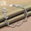 925 Sterling Silver Hollow Heart-shaped Butterfly Pendant Bracelet Fashionable Wedding Jewelry