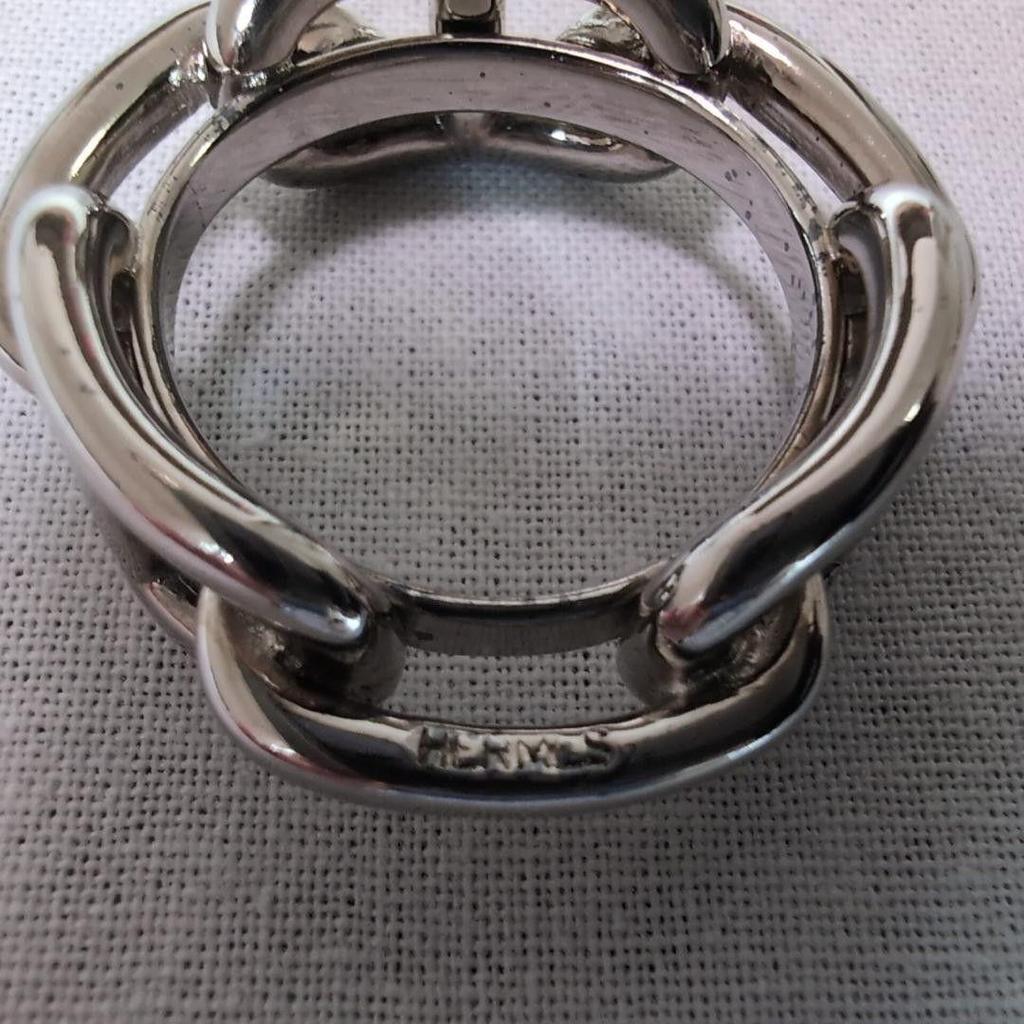 Б/у Кольцо для платка Hermes HERMES Chaine d'Ancre Серебряное 795
