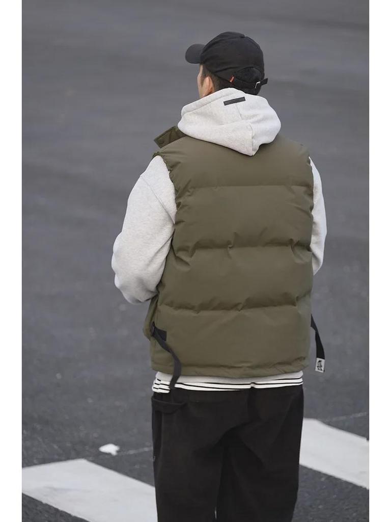 Men's American-Style Cotton Workwear Vest: Warm, Trendy Autumn/Winter Fashion Waistcoat