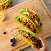 Stainless Steel Taco Holder Stand W Shape for Burritos Pancakes Hot Dogs Sandwiches Multi Functional Tableware Accessory