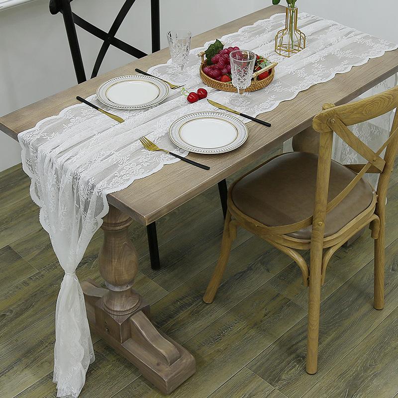 Винтажная кружевная дорожка на стол для особых случаев – Универсальный размер, Богемный стиль, Цветочная кружевная скатерть