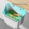 Wall-Mounted Foldable Kitchen Trash Bin with Cabinet Hook