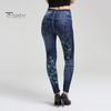 Fitness Pants High Waist Multi Pockets Butterflies Floral Print Leggings Push Up Imitation Jeans Skinny Women Yoga Activewear Sports