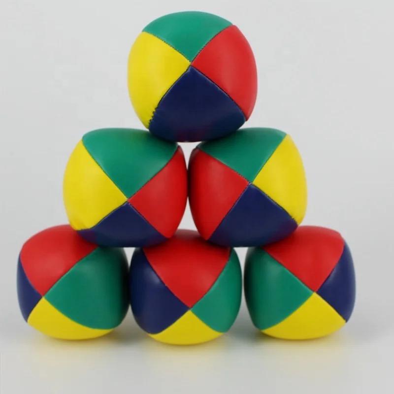 PVC juggling balls filled with leather sandbags 3/6 juggling balls set circus balls 4 panel colors children's outdoor sports toy