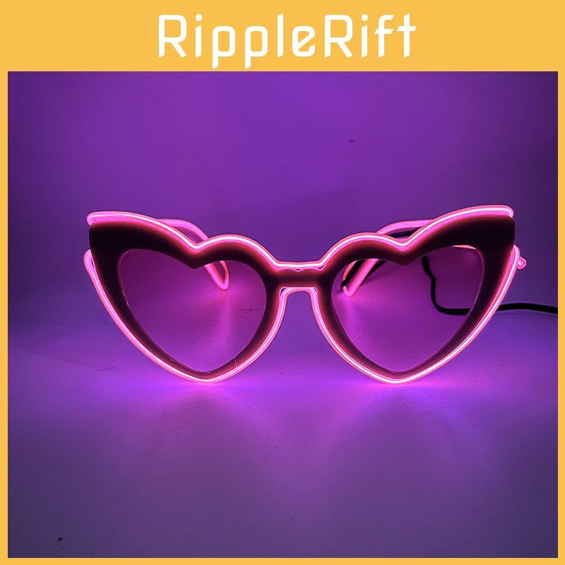 Led Heart Shaped Sunglasses For Women Men Party Fashion Decoratives Midnight Pink Frame