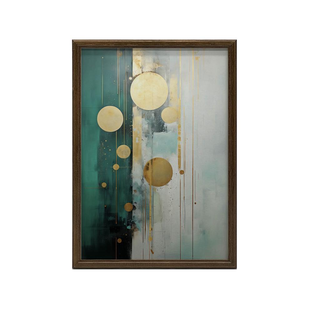 Kompozycja W Zielonych Tonacjach Kompozycja W Zielonych Tonacjach, 30X40 Cm, Rama Aluminiowa Czarna, Papier Matowy 230 Gsm