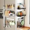 3pcs Refrigerator Magnetic Spice Rack, Magnetic Fridge Organiser, Magnetic Spice Rack, Kitchen Shelf, Spice Organiser, Hook Rack, Utensil Holder