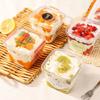 100PCS Mousse Cups with Lid - Square Disposable PET Dessert Cups for Pudding, Ice Cream Mousse - Plastic Cake Boxes Party Favors