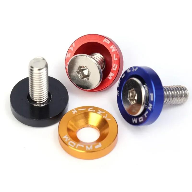 20pcs Lug Nuts Jdm Car Modification M6 Gasket Concave Screw 1.9cm Hexagonal Fasteners A Set Screw Fender Bumper Engine Aluminum