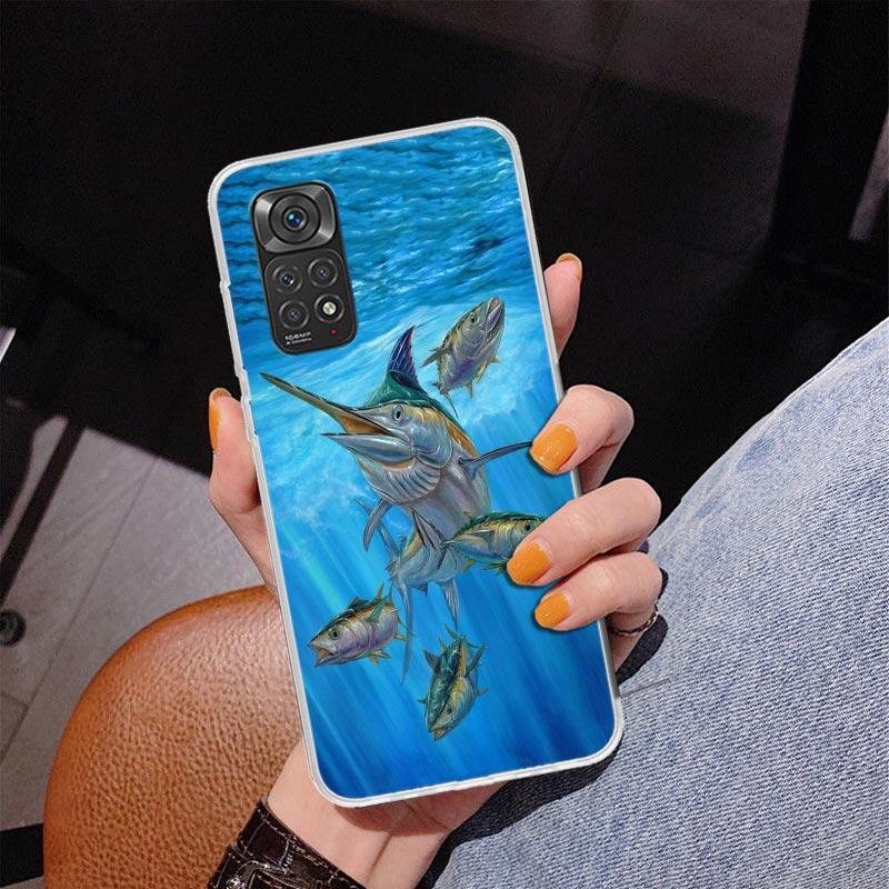 Offshore Angling Fishing Fish Rod Phone Case For Xiaomi Redmi Note 15 14 13 12S 12 11 Pro Plus 14S 11S 11E 10 10S 11T 5G Persona
