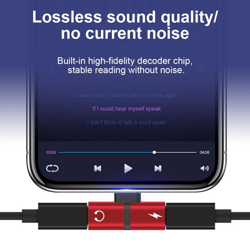 FONKEN 2 In 1 Charging Splitter Adapter Headphone Charging USB Type C Adapter Audio Charger Cable