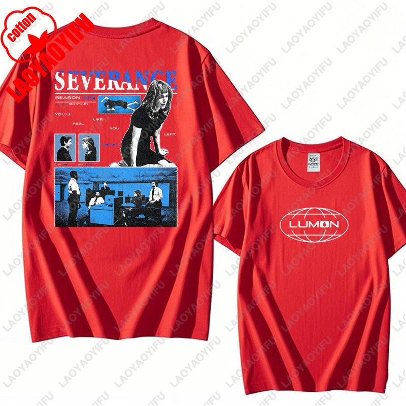 Винтажная футболка Lumon Macrodata Refinement Severance, Ретро футболка Severance TV Show, Хлопковая футболка, Летний ретро тренд, Крутые футболки унисекс