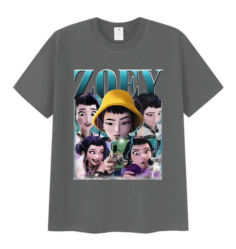 K-pop Zoev Demon Hunters Anime Graphic Print T Shirt Men Women's Harajuku Fashion Oversized T-shirts Casual Cotton Tops T-Shirt