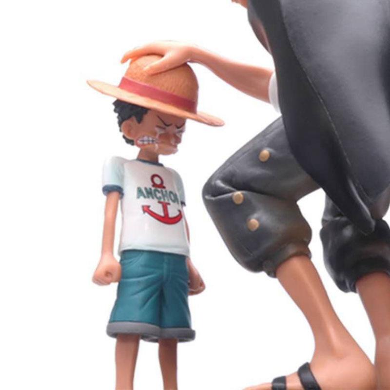 Цельная фигурка Луффи и Шанкса 18см