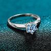 S925 Silver Psychic Ring Simple Format Six-Claw One-Carat Diamond Ring Trend Diamond-Set Hollow Ring