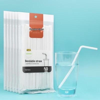 Fangcaodi Индивидуально упакованные гнущиеся одноразовые соломинки, 300 шт.