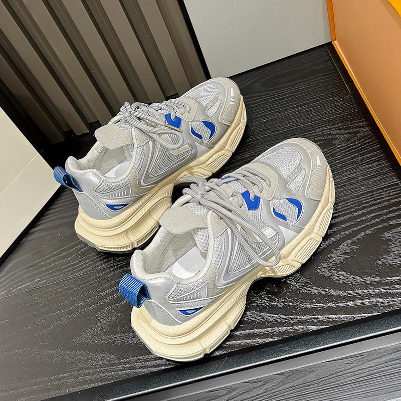 Толстые кроссовки All-match женские сетчатые дышащие 2024 новые модные повседневные простые цветные туфли для женщин осеннее время