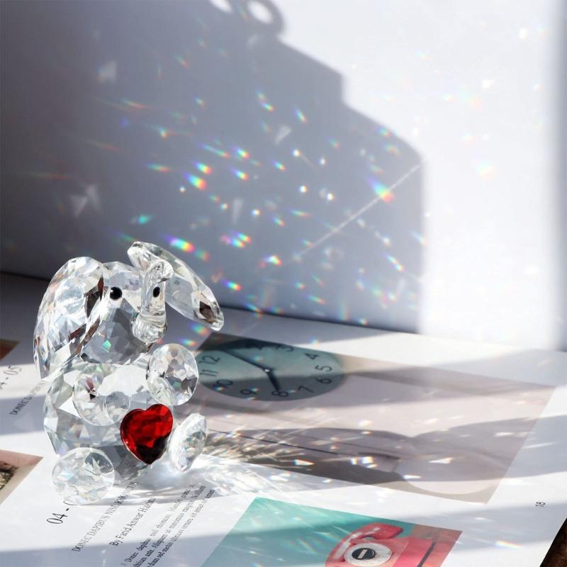 Cute Crystal Elephant Figurines Cut Glass Art Ornament Elephant Statues Animal Collectibles for Home Office Decorations