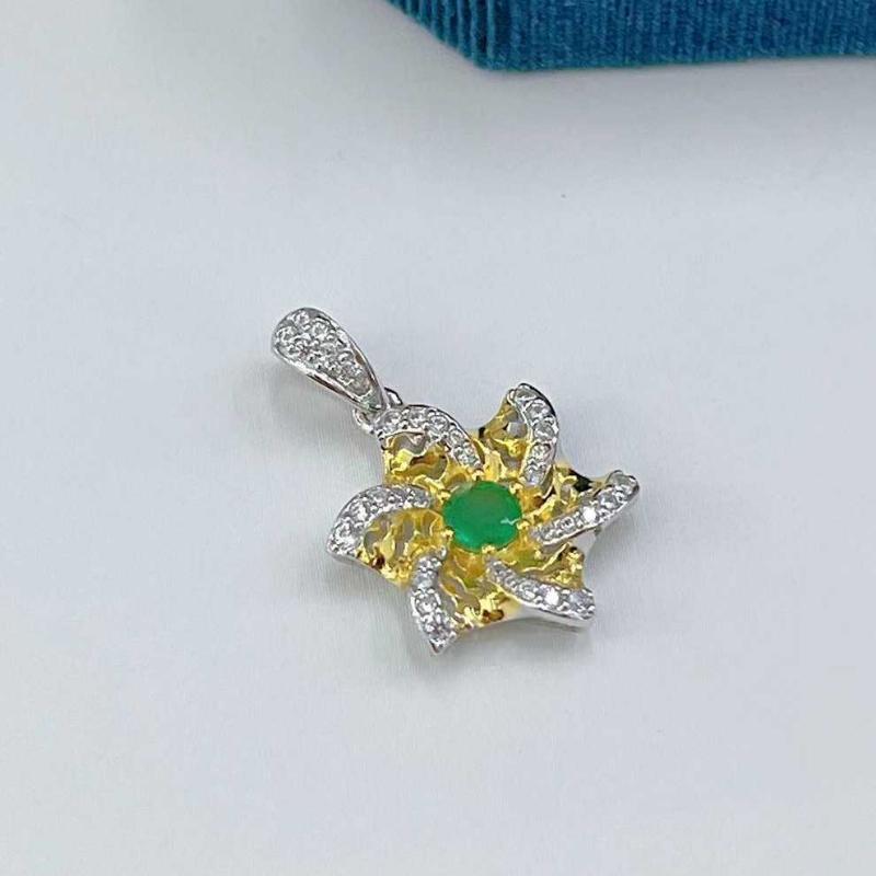 Sace Gems Ожерелье из стерлингового серебра 925 пробы с натуральным изумрудом, подвеска для свадебных вечеринок, бутик ювелирных украшений, подарки на день Святого Валентина